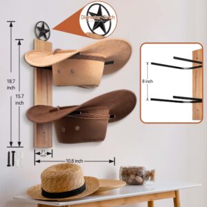 AJART Western Cowboy Hat Storage Rack: Cowgirl Wall Decor for Home - 6 Pieces Cowboy Hat Oragnizer Hooks - Brown Cowboy Hat Display Hanger