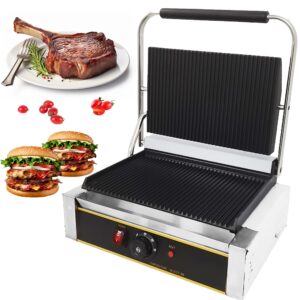 Mvckyi Commercial Panini Press Sandwich Maker, Electric Griddle Sandwich Press, Commercial Panini Press Machine Panini Griddle, Non Stick, Temperature Control, for Restaurant, Snack Bar 2200W