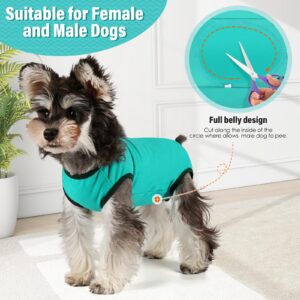 Due Felice 2 Packs Dog Surgery Recovery Suit Small Dogs Onesie for Surgery Female Male Dog Surgical Recovery Suit After Spayed Neuter Body Suit Anti-Licking Wounds Dog Cone Alternative