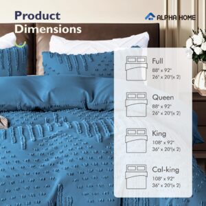 ALPHA HOME Duvet Cover Set Queen Size, Boho Bedding Cover Set Tufted Duvet Cover Set (1 Duvet Cover, 2 Pillowcases)