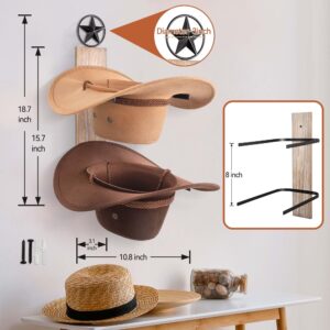 AJART Western Cowboy Hat Storage Rack: Cowgirl Wall Decor for Home - 6 Pieces Cowboy Hat Oragnizer Hooks - Gray Cowboy Hat Display Hanger