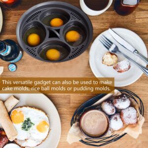 Nonstick Microwave Egg Poacher Insert: 4 in 1 Poached Egg Cooker Egg Boiler, Egg Steamer Poached Egg Cups For Thermomix TM6/TM5/TM31 and Air Fryer Oven (4 cup)