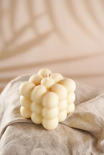 Bubble Candles White Handcrafted Natural Soy Wax Modern Family Life, Special Day's, Home Use and Gifting, Aesthetic Home Decor Candles