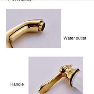 Kitchen Taps Faucet Basin Faucets Brass Golden Double Handle Sink Faucet Luxury 3 Holes Bathroom Basin Bathtub Taps Hot Cold Water Mixer