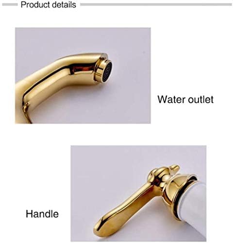 Kitchen Taps Faucet Basin Faucets Brass Golden Double Handle Sink Faucet Luxury 3 Holes Bathroom Basin Bathtub Taps Hot Cold Water Mixer