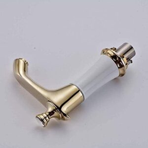 Kitchen Taps Faucet Basin Faucets Brass Golden Double Handle Sink Faucet Luxury 3 Holes Bathroom Basin Bathtub Taps Hot Cold Water Mixer