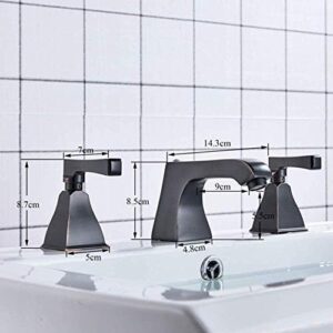 Kitchen Taps Faucet Black Bronze Bathroom Basin Faucet Deck Mounted Spread 3 Holes Bathtub Sink Mixer Tap Dual Handle Chrome Basin Crane Tap