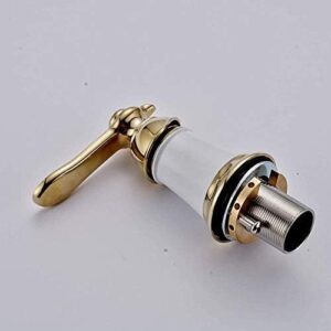 Kitchen Taps Faucet Basin Faucets Brass Golden Double Handle Sink Faucet Luxury 3 Holes Bathroom Basin Bathtub Taps Hot Cold Water Mixer