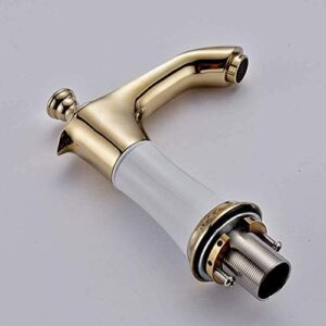 Kitchen Taps Faucet Basin Faucets Brass Golden Double Handle Sink Faucet Luxury 3 Holes Bathroom Basin Bathtub Taps Hot Cold Water Mixer