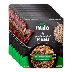 nulo gently-cooked meals complete and balanced adult wet dog food, duck & quinoa, 9 ounce, 8 count