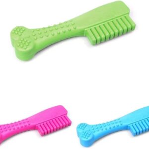 Mintique 1x Pet Chew Toy Soft-Rubber Resistant Playing Chewing Rubber Chew Toy for Cat and Dog Comb Shaped (14cm)