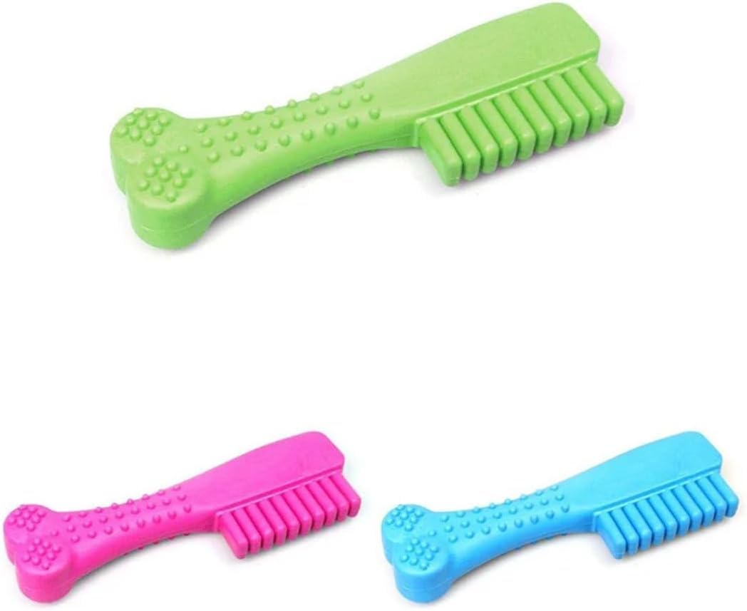 Mintique 1x Pet Chew Toy Soft-Rubber Resistant Playing Chewing Rubber Chew Toy for Cat and Dog Comb Shaped (14cm)