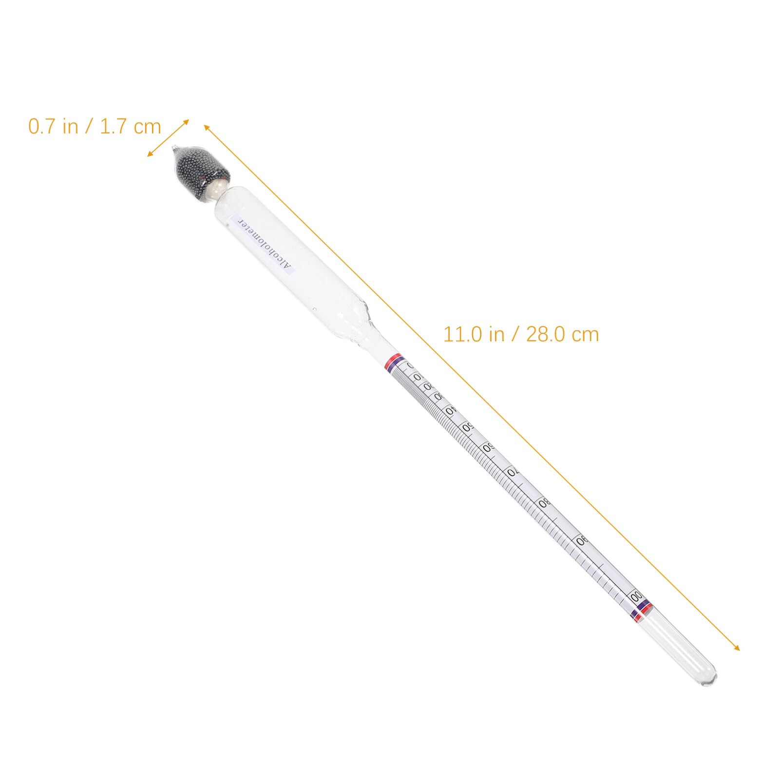 HEMOTON Hydrometer Alcohol Meter Alcohol Proof Tester Distilling Moonshine Alcohol Hydrometer for Proofing Distilled