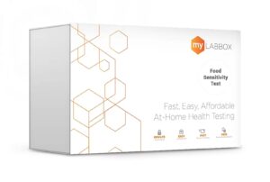 mylab box food sensitivity test kit for adults - measures igg antibodies for 96 foods - clia certified labs - food intolerance blood collection health test kit for women & men