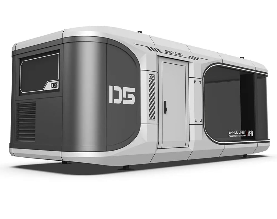 Modern, Portable Living: Prefabricated Mobile Capsule House/Hotel, 30x10.5x10Ft, 315 Sqft. Withstands high Winds, Offers on-The-go Convenience, Full Bathroom Included.