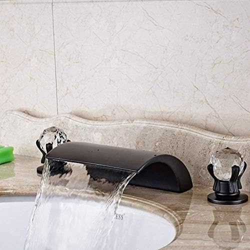 TECKI Kitchen Taps Faucet Widespread 3 Hole Waterfall Spout Bathroom Bathtub Faucet Sink Sink Mixer Taps Deck Mounted