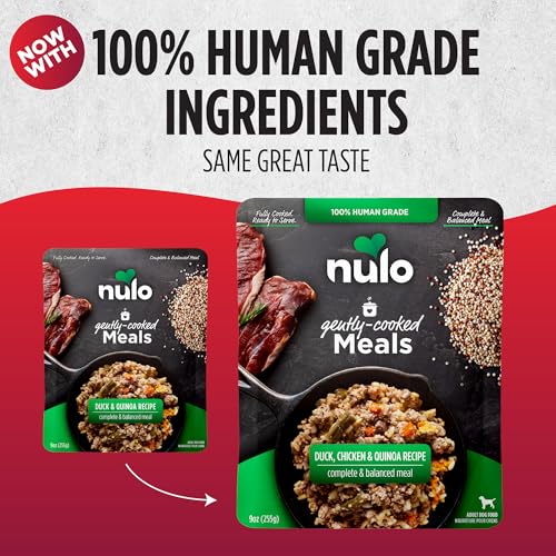 Nulo Gently-Cooked Meals Complete and Balanced Adult Wet Dog Food, Duck & Quinoa, 9 Ounce, 8 Count