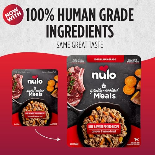 Nulo Gently-Cooked Meals Complete and Balanced Adult Wet Dog Food, Beef & Sweet Potato, 9 Oz (Pack of 8)