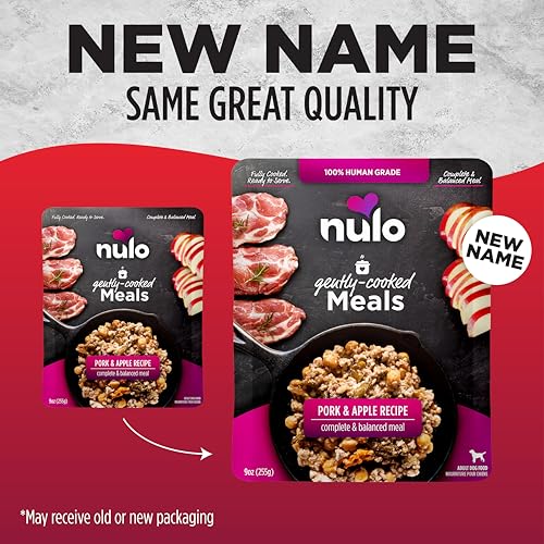 Nulo Gently-Cooked Meals Complete and Balanced Adult Wet Dog Food, Pork & Apple, 9 Ounce, 8 Count