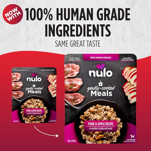 Nulo Gently-Cooked Meals Complete and Balanced Adult Wet Dog Food, Pork & Apple, 9 Ounce, 8 Count