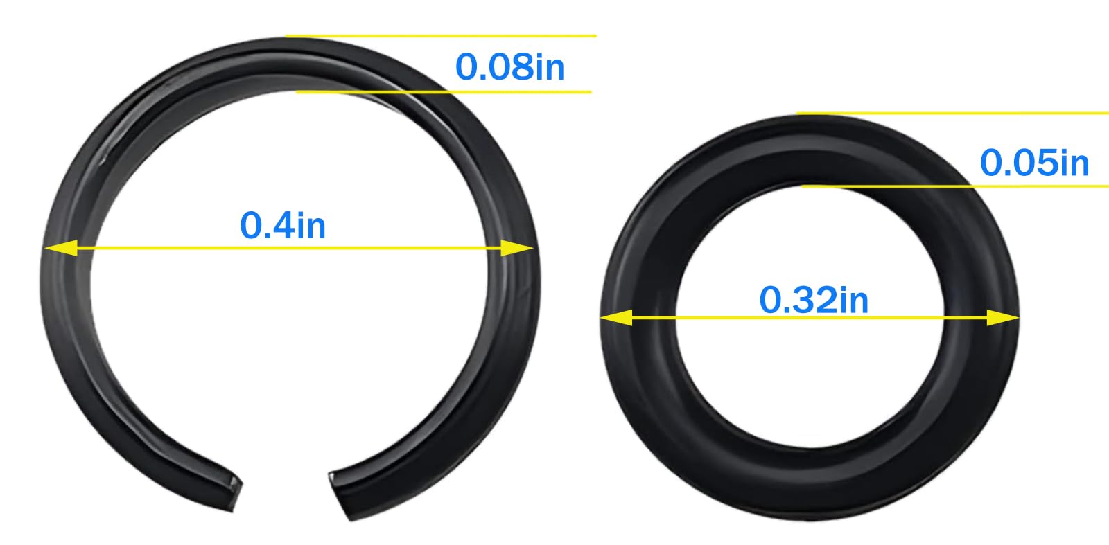 3/8" Impact Retaining Ring Clip Square Drive Socket Retainer Ring with O-Ring Fits for Milwaukee Type Impact Wrenches（20Sets）