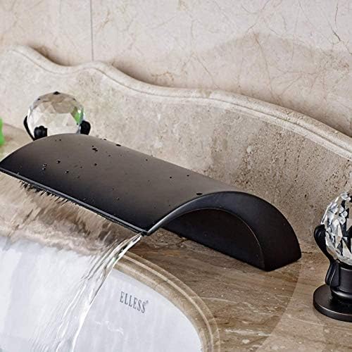 TECKI Kitchen Taps Faucet Widespread 3 Hole Waterfall Spout Bathroom Bathtub Faucet Sink Sink Mixer Taps Deck Mounted