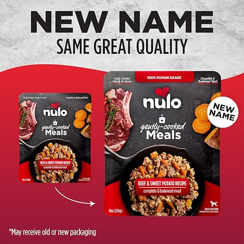 Nulo Gently-Cooked Meals Complete and Balanced Adult Wet Dog Food, Beef & Sweet Potato, 9 Oz (Pack of 8)