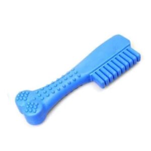 mintique 1x pet chew toy soft-rubber resistant playing chewing rubber chew toy for cat and dog comb shaped (14cm)