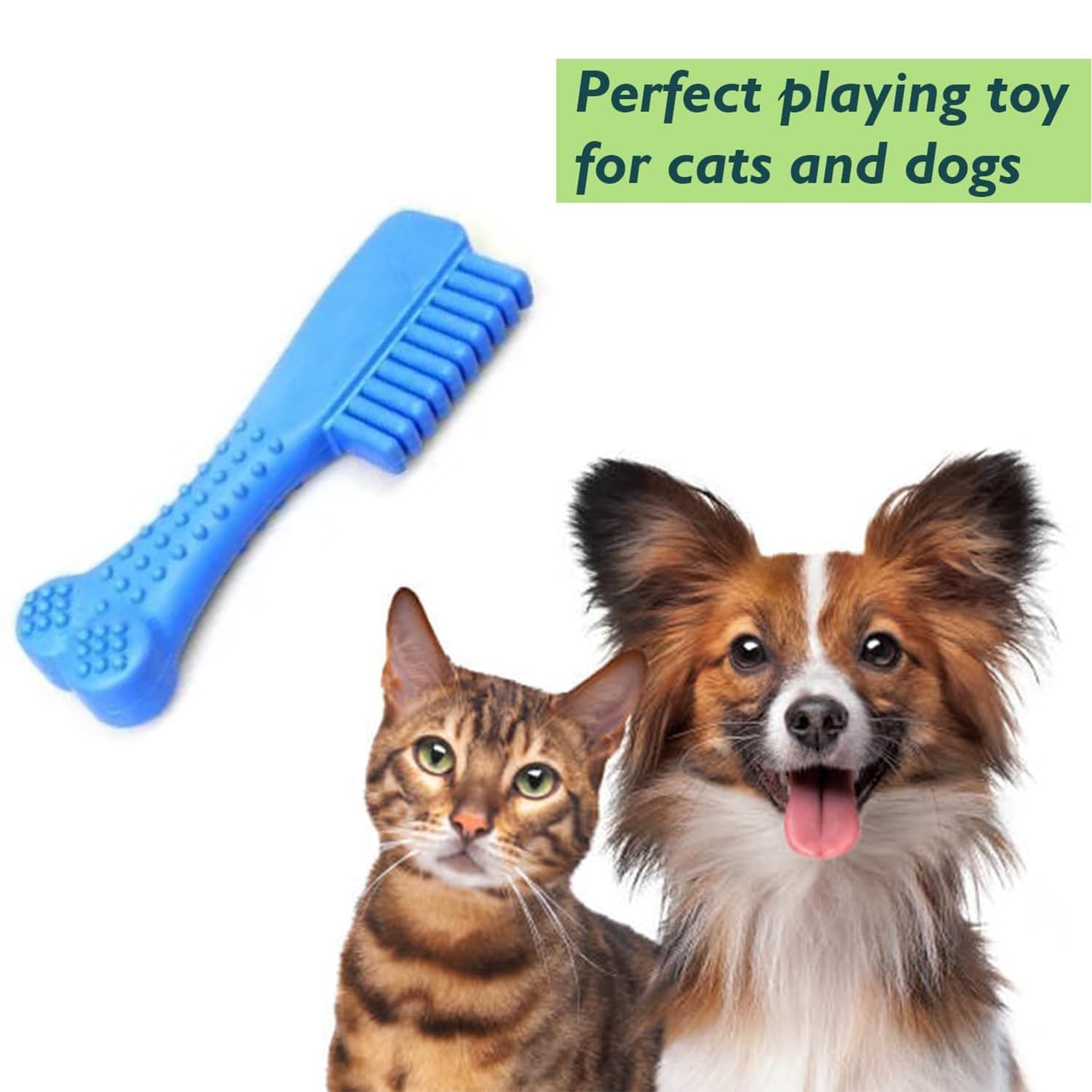 Mintique 1x Pet Chew Toy Soft-Rubber Resistant Playing Chewing Rubber Chew Toy for Cat and Dog Comb Shaped (14cm)