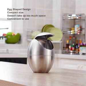 Mini Countertop Trash Can with Lid, Stainless Steel Small Trash Cans with Swing Lid Mini Trash Bin Can for Desk Office Modern Metal Swing Top Lid Trash Bin for Kitchen Bathroom Bedroom