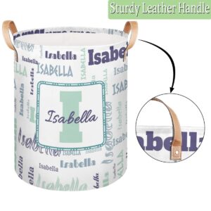 Colorful Name Custom Name Laundry Hamper for Family, Personalzied Name Waterproof Laundry Basket with Handles, Dirty Clothes Hamper with Text for Bedroom