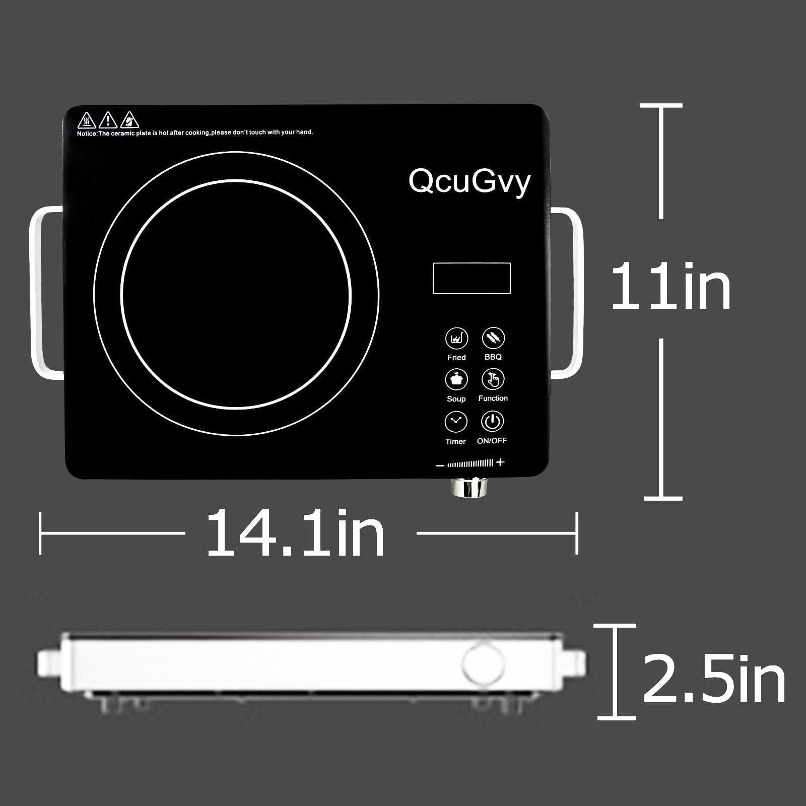 Portable Infrared Burner 3500W Electric Burner with 3 Hours Timer-Electric Hot Plate Touch Control Panel Adjustable Heating Power Glass Plate Electric Cooktop for Cooking