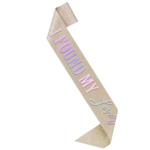 i found my lover sash - bachelorette party sash, bride to be sash, she found her lover bachelorette party bridal shower decorations iridescent sash