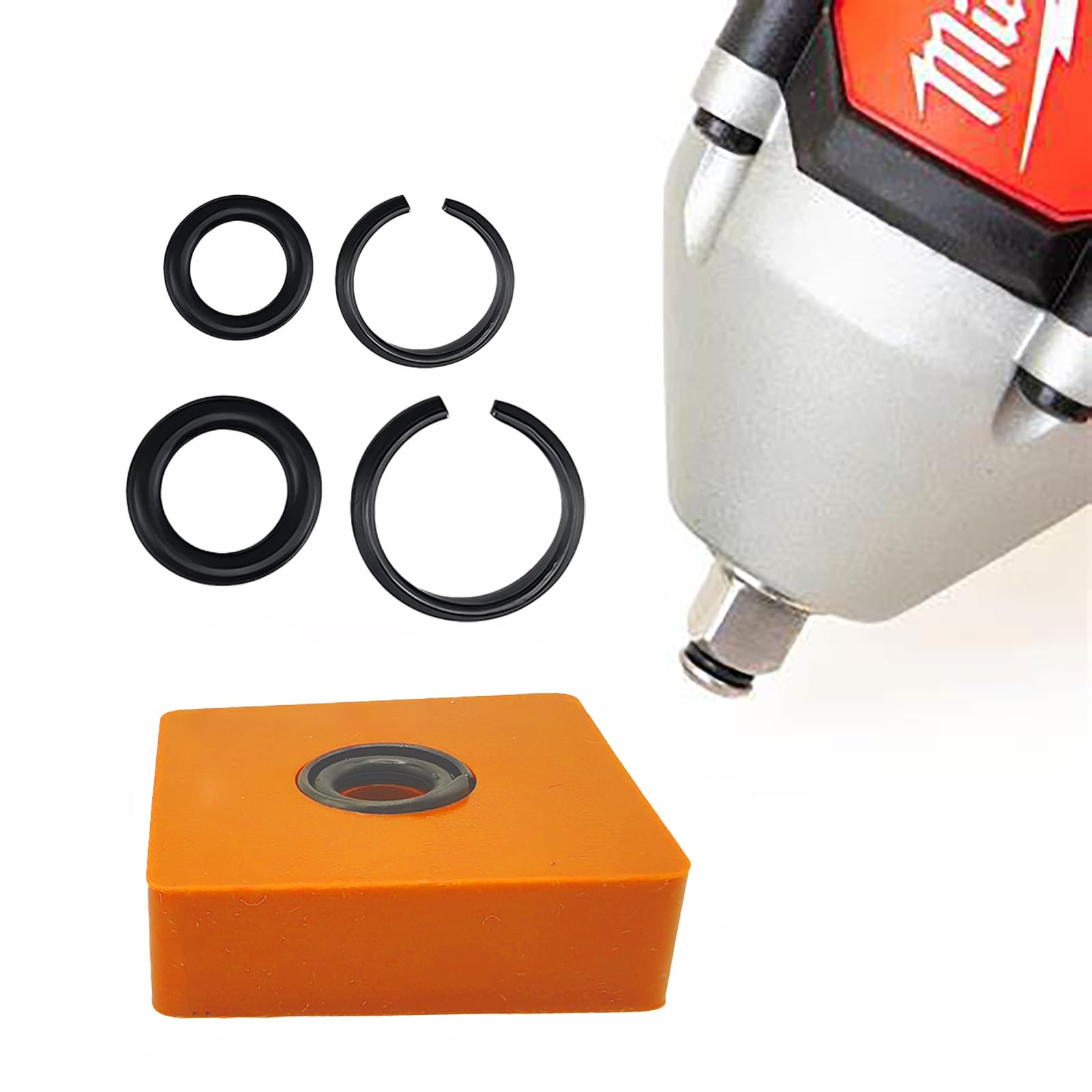 (10+10Sets) 1/2" and 3/8" Impact Wrench Retainer Rings Clip with O-ring, Compatible With Milwaukee Electric/Pneumatic Type Impact Wrench, Including Anvil Retaining Ring Install Tool