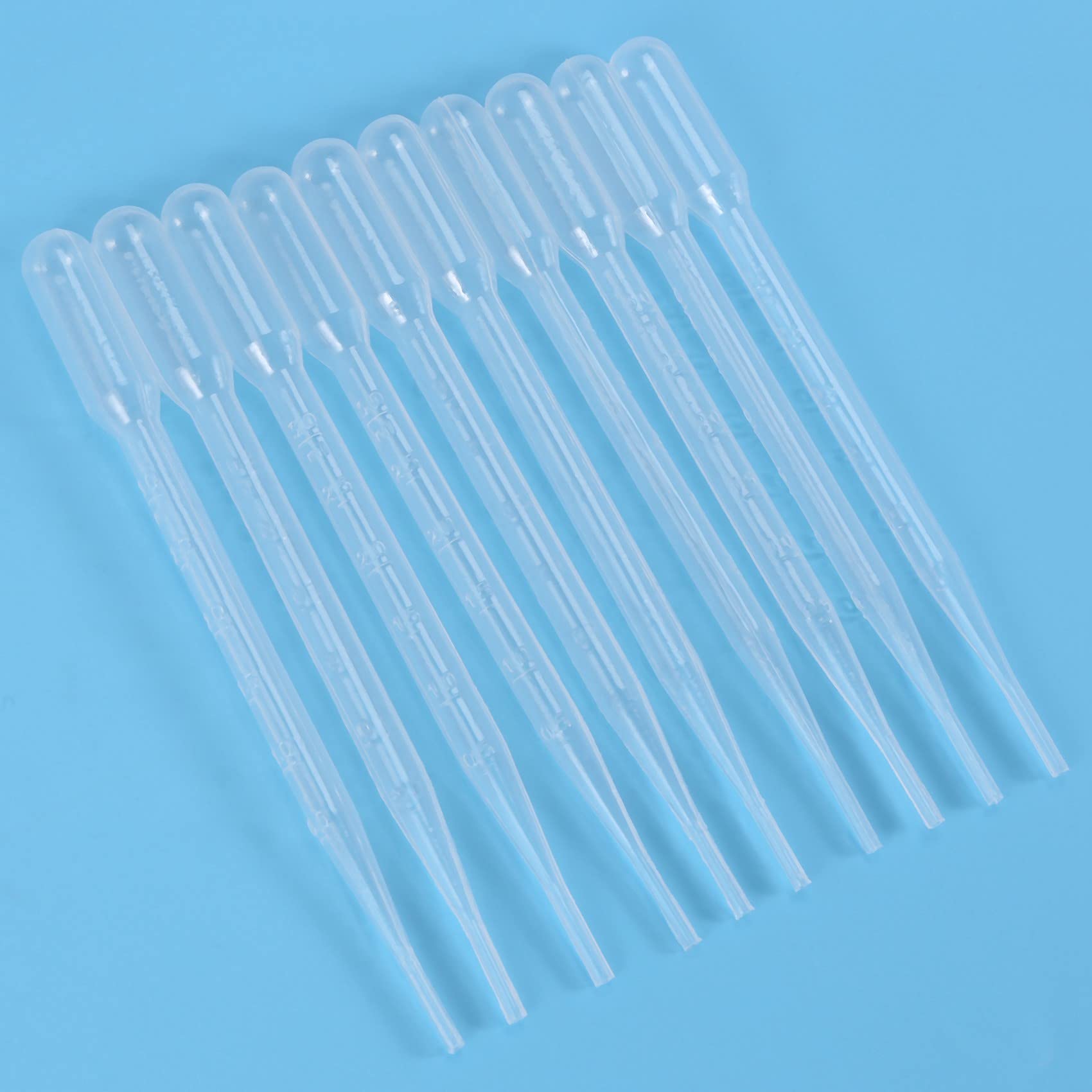 Srutueo 10pcs 3ML Disposable Plastic Eye Dropper Set Transfer Graduated Pipettes