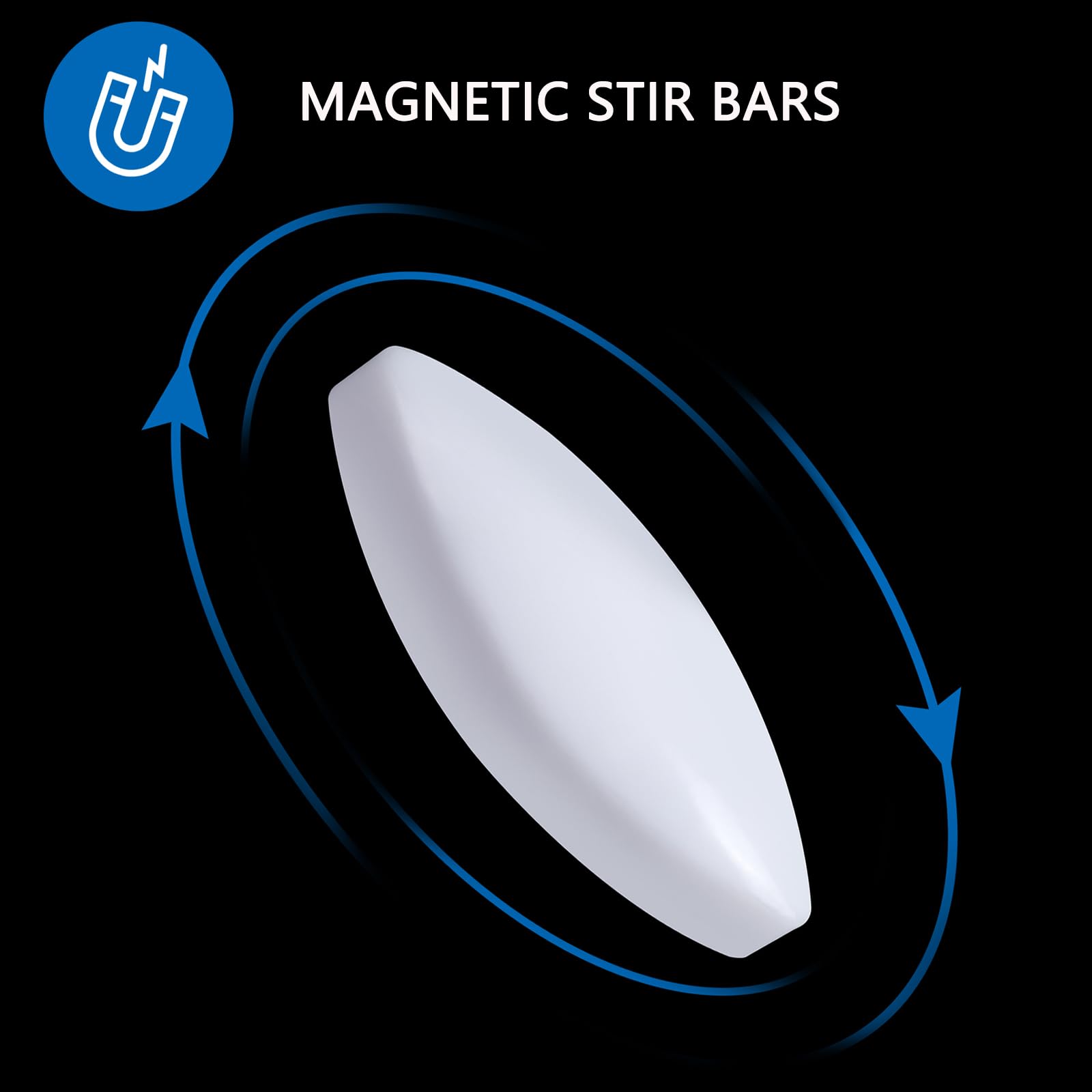 LABLPSAI 10Pcs PTFE Magnetic Stirrer Mixer Stir Bar, Stir Rod Magnetic Laboratory Bar 40mm/1.57 inch