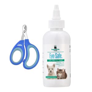 moofin bundle of pet nail clipper - 10x6.5cm - 22g - blue, and eye-safe for pets, pack of 1