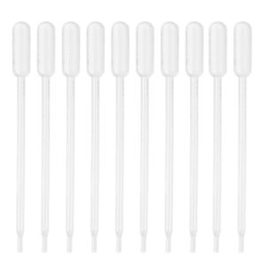 patikil 0.3ml pipettes dropper, 120pcs plastic pipettes disposable pipette transfer pipette calibrated plastic eye dropper with scale for science laboratory resin diy crafts art makeup oil