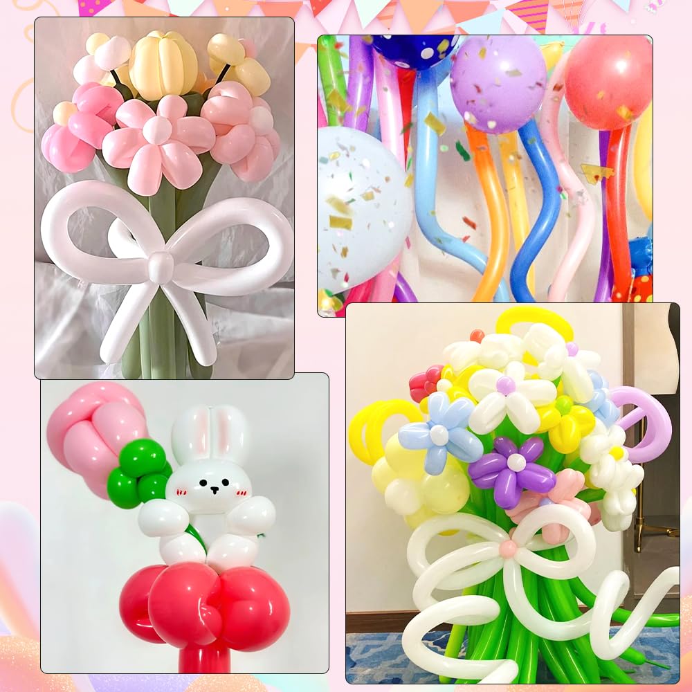 Pink 260 Balloons Pink Long Balloons for Tying Balloon Arch Latex Balloon 100 Pcs Macaron Pink Balloons Long Skinny Balloons Pink 260Q Balloons for Party Suppies Gender Reveal Wedding Decorations