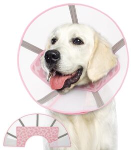 soft dog cone collar, breathable dog cones for large medium small dogs, comfortable elizabethan collar for dogs after surgery, adjustable dog recovery e-collars to stop licking