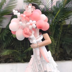 Pink 260 Balloons Pink Long Balloons for Tying Balloon Arch Latex Balloon 100 Pcs Macaron Pink Balloons Long Skinny Balloons Pink 260Q Balloons for Party Suppies Gender Reveal Wedding Decorations