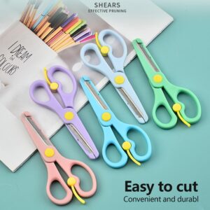 ANJOBIBI,Safety Craft Scissors For Kids 3-Pack,Preschool Training Scissors,Ergonomic Handle Perfect for Paper Cutting-2.0 (Pink+ Baby blue+ Deep Blue)