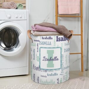 Colorful Name Custom Name Laundry Hamper for Family, Personalzied Name Waterproof Laundry Basket with Handles, Dirty Clothes Hamper with Text for Bedroom