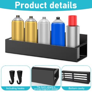 2 Pcs Magnetic Aerosol Spray Can Holder, Magnet Toolbox Bottle Holder, Wall Mounted Spray Bottle Rack, Mechanic Paint Bottle Can Organizer, Tool Box Storage Rack for Garage Home Workspace（Black）