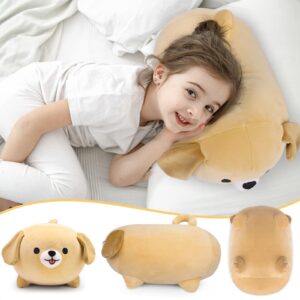 Leokawin Dog Plush Pillow,15Inch Cute Big Dogs Stuffed Animal Toy,Soft Sleep Hugging Pillow,Dog Plushies Doll Toy Gift for Kids Girlfriend Boys