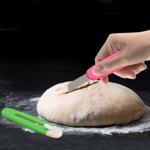 JINGHANGER 6pcs Bread Lame Dough Scoring Tool, Sourdough Bread Scorer,Bread Making Razor for Homemade Bread with Plastic Handle