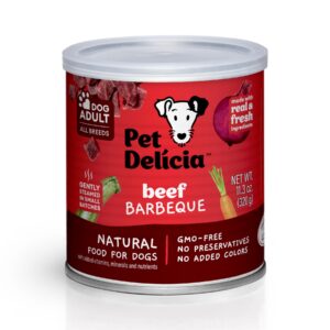 pet delicia natural dog food 11.3oz (320g) can (beef barbeque)