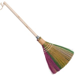 tts for home vietnamese colorful straw soft broom, natural whisk broom sweeping broom, broom for cleaning, decorations item indoor outdoor, wedding broom with - 9.84'' width, 30.12" length