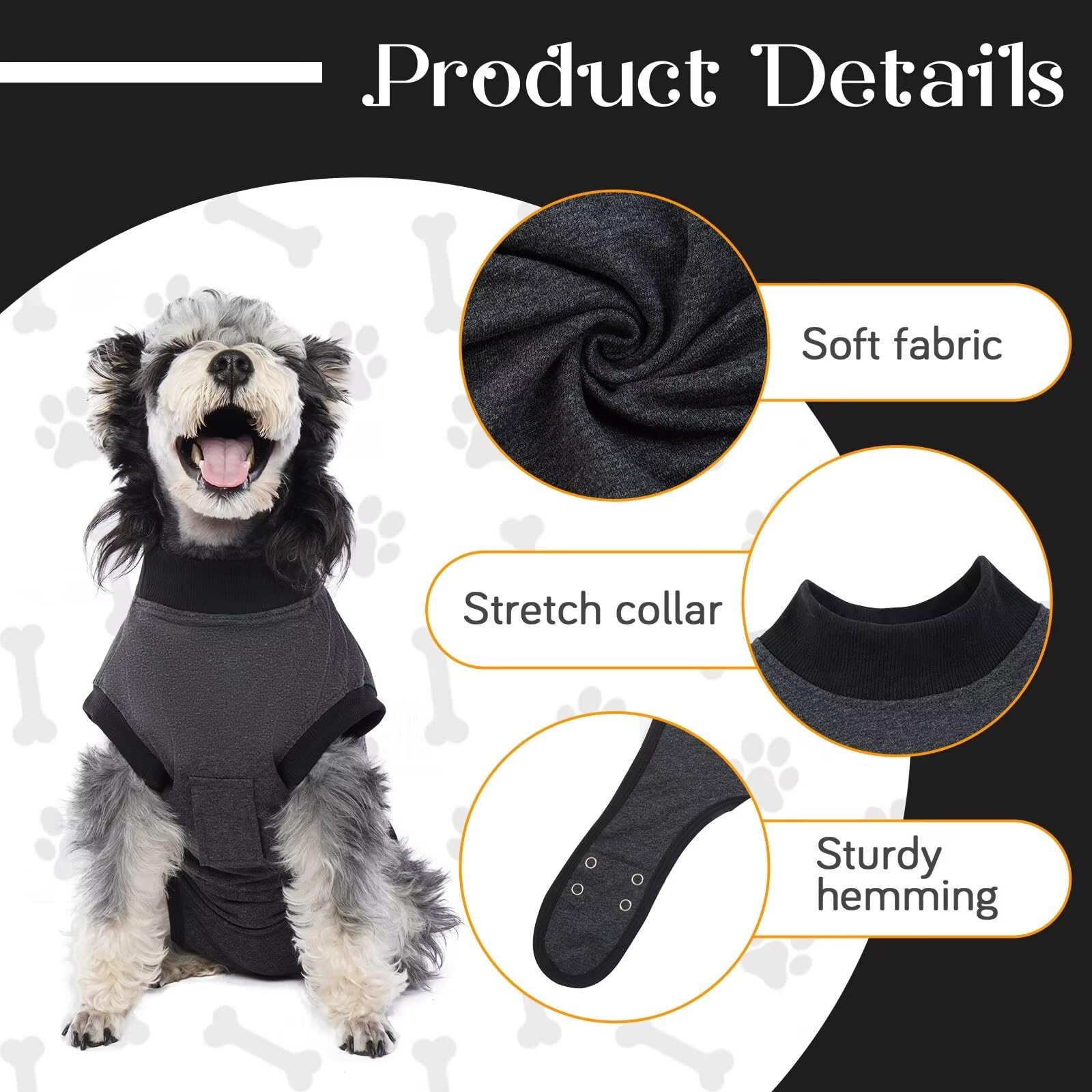 IDOMIK Dog Recovery Suit for Male & Female,E-Collar Cone Alternative,Anti Licking Dog Surgical Onesie with Pee Hole,Breathable Dog Surgery Suit for Spay,Weaning,Skin Problems,Dog Surgical Suit, M