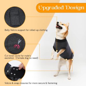 IDOMIK Dog Recovery Suit for Male & Female,E-Collar Cone Alternative,Anti Licking Dog Surgical Onesie with Pee Hole,Breathable Dog Surgery Suit for Spay,Weaning,Skin Problems,Dog Surgical Suit, M